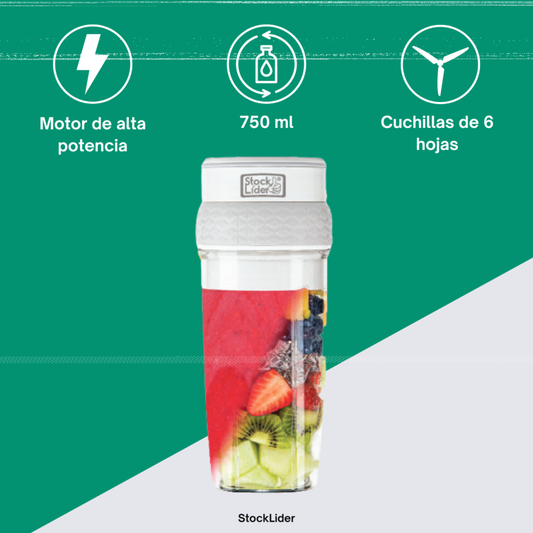 Batidora Portátil Sin Cable 750ml